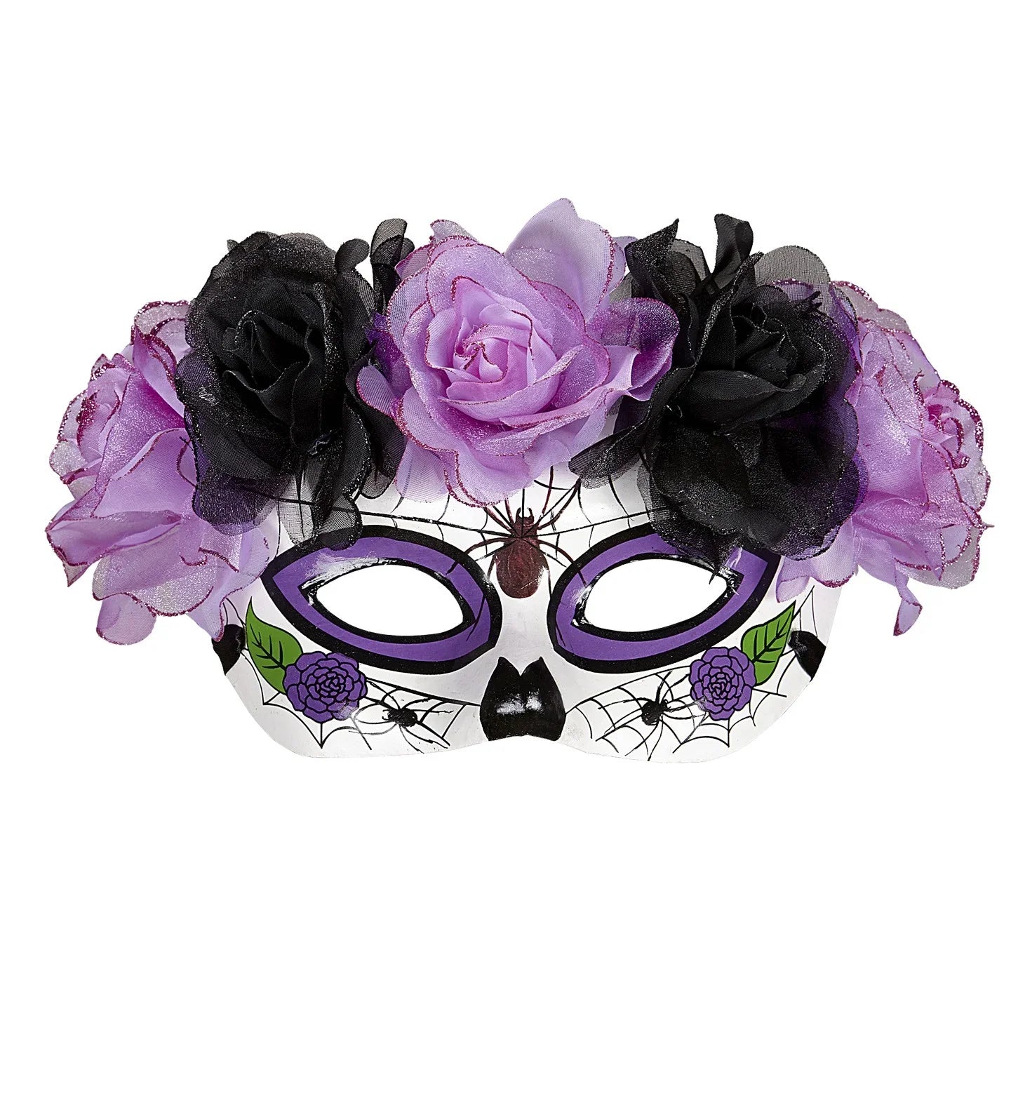 Antifaz de Catrina con Flores Moradas Antifaces Widmann